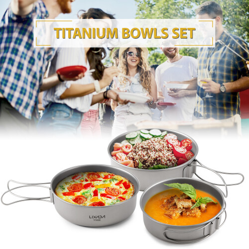 Titanium Foldable Dinner Bowl 70g 105x33mm 1