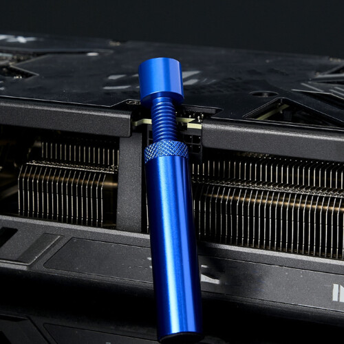 Blue Aluminum GPU Brace 74-120mm Height Adjustable 2