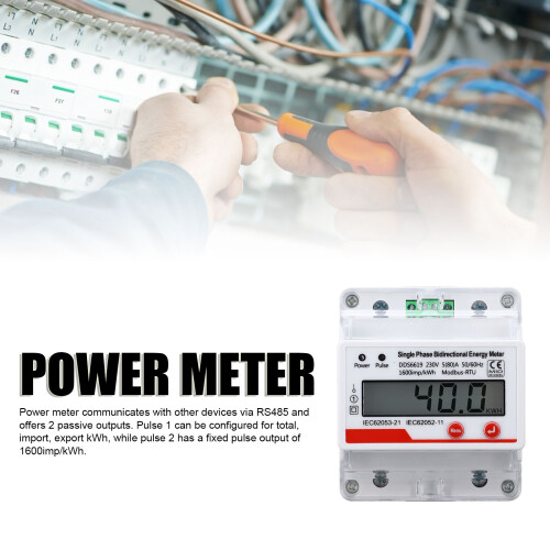 Digital Energy Meter LCD Display RS485 230V 80A Single Phase 1