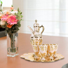Turkish Coffee Pot with 6 Cups Vintage