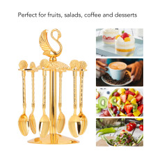 Zinc Alloy Swan Spoon Holder Gold Set