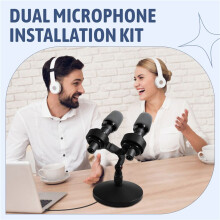 Dual Microphone Installation Kit Universal Stand Microphone Twin Support Microphone Shock Mount