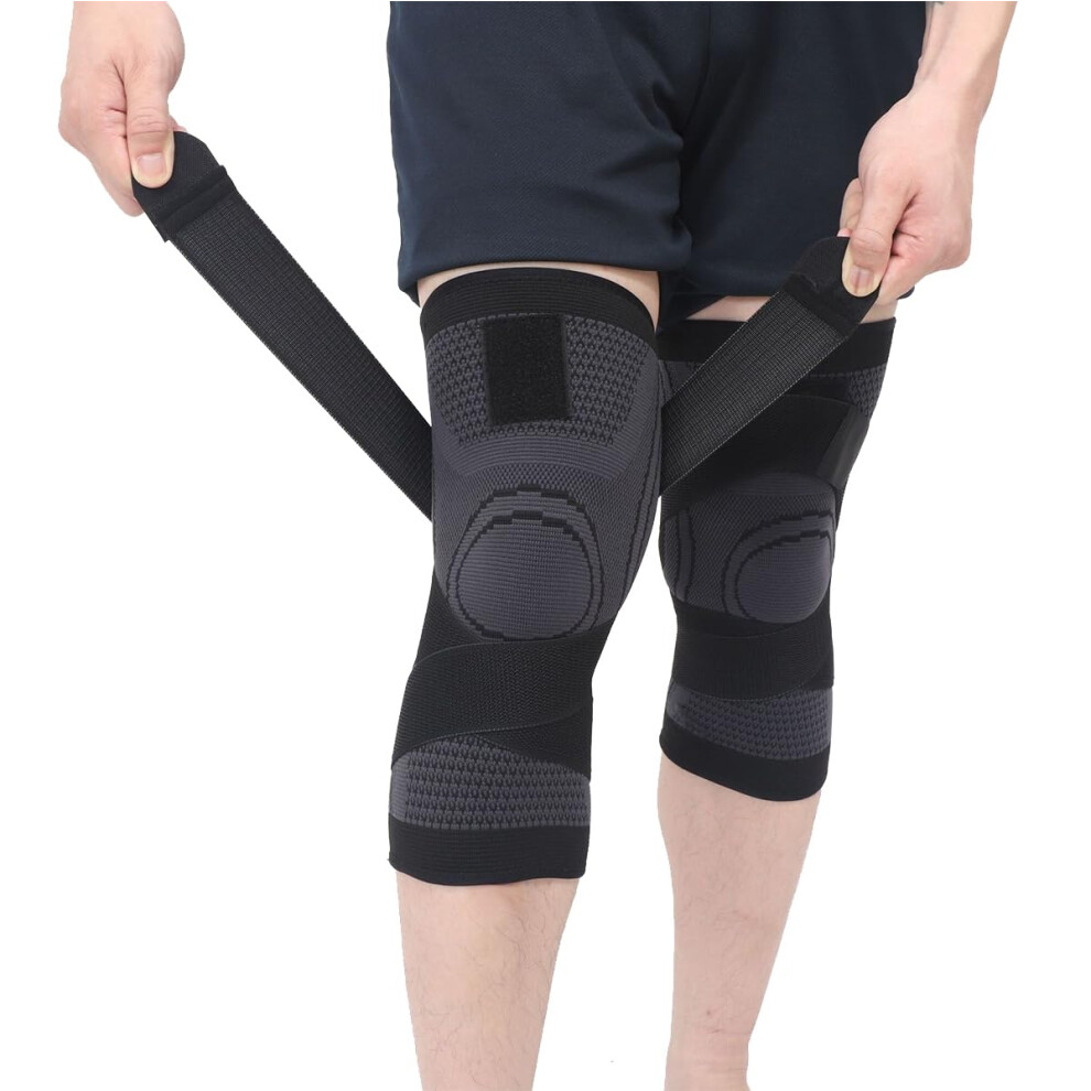 Black 2 Pack Knee Compression Sleeves For Pain Relief, Breathable AntiâSlip Knee Brace For Arthritis And Sports (, XxâLarge)