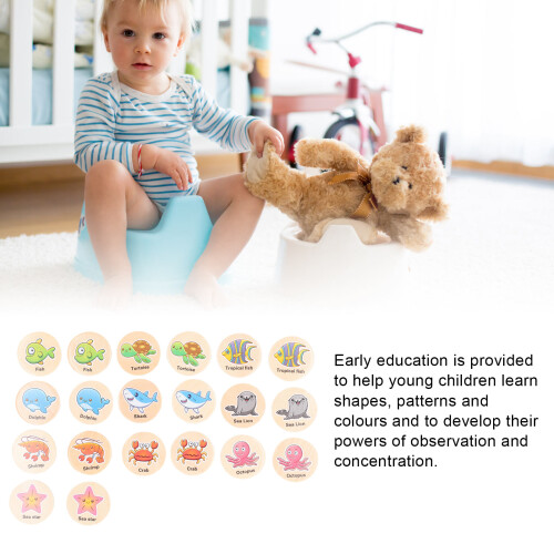 Type 2 20pcs Wooden Memory Match Game for Kids 2