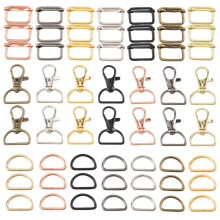 56 Stuks Portemonnee Hardware Sleutelhangerhaken voor Het Maken van Tassen Lanyard Karabijnhaken Metalen Draaisluitingen met D-Ringen en Schuifgesp