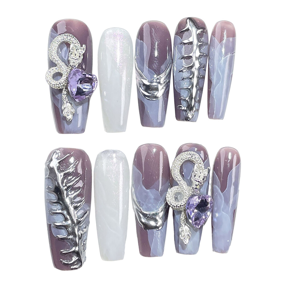 Phui-Pet-Supplies (Xs) Purple White Smudge Nails - Lightweight, Easy Stick