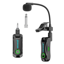 Système Sans Fil pour Guitare avec Microphone 2,4 GHz, Émetteur-Récepteur Audio Sans Fil Rechargeable pour Guitare Électrique