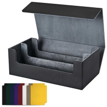 Card Storage Box for Trading Cards,Card Deck Case, Magnetic Closure Card Holder for Magnetic Game Cards Black
