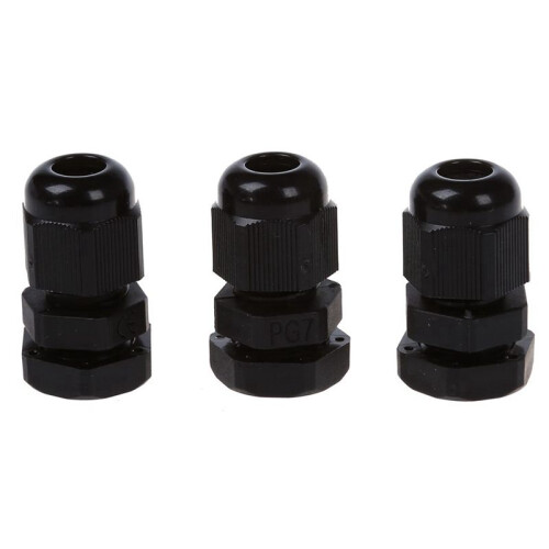 90 Pcs PG7 Waterproof Connector Gland Black for 4-7mm Diameter Cable 2