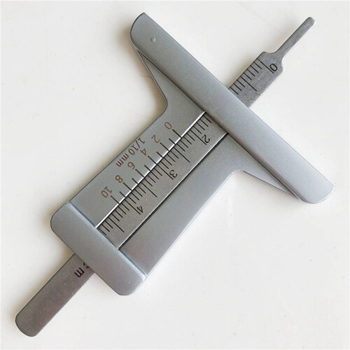 2X Car Tire Pattern Measuring Ruler  Stainless Steel Inspection Ruler Pattern Depth Inspection Vernier Caliper Tools 2