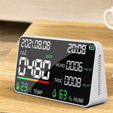 Air Quality Monitor CO2 HCHO TVOC Tester USB Rechargeable Room Temperature Humidity Meter Gas Analyzers