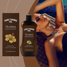 (3pcs) 100ml Dark Tanning Oil with Coconut & Vitamin E - Fast-Acting, Non-Greasy Formula for Indoor/Outdoor Use | Moisturizing & Nourishing
