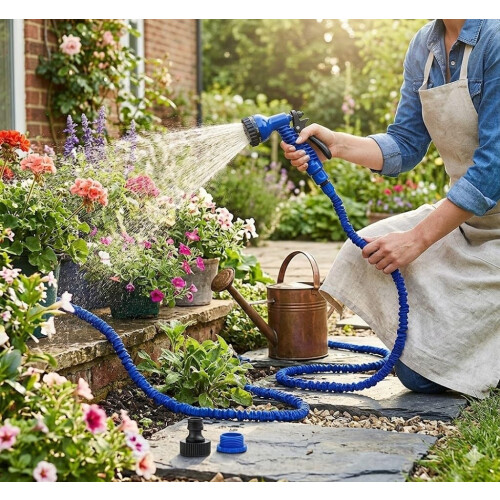 Latham & Hall 50 FT Expanding Garden Hose - BLUE 1