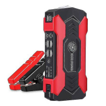 Autostartbooster, 28000mAh draagbare auto-accu-startbooster voor alle benzine-/8.0l dieselmotoren, 12V accubooster met omgekeerde laadfunctie.