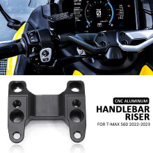 Elevador de guidão para motocicleta Yamaha T-max 560 2022 2023, com abraçadeiras pretas.