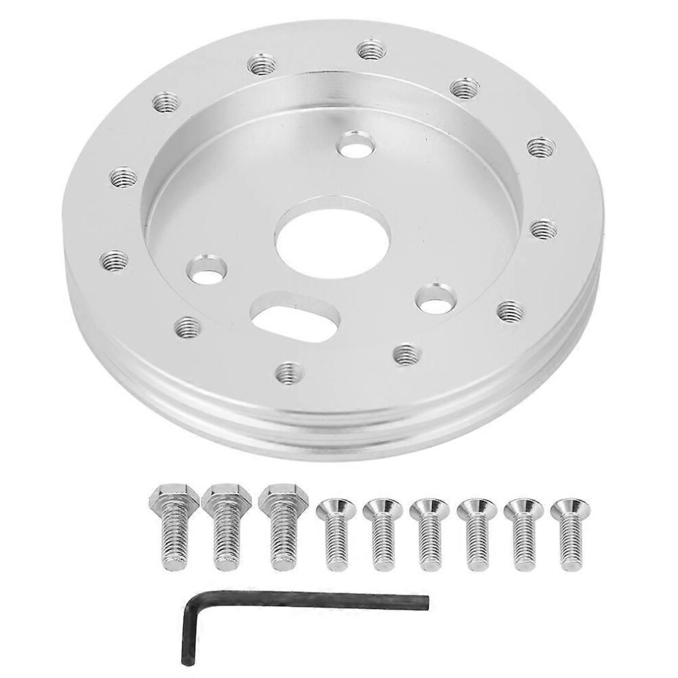 Universal Steering Wheel To Grant 3 Hole 0.5In Hub Spacer Pad For 6 Hole Adapter(Silver) Silver 3518404572223