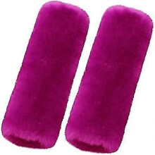 Authentieke schapenvacht autogordelbeschermer, 2 stuks zachte gordelhoezen voor schouder- en nekbescherming, autoaccessoires (rood)