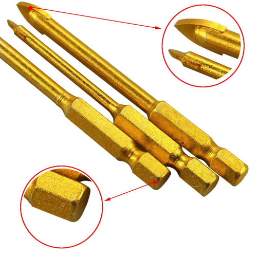 18 Pcs. Tile Drill Ceramic Drill Set of Glass Drill Bits Set Hexagon Tile Drill Set 3/4/5/6/8/10 / 12mm 1