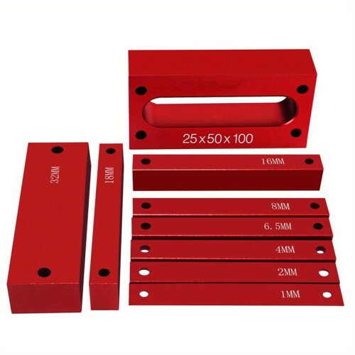 Fonson Tools,9Pcs Metric Setup Blocks Height Gauge Set-Precision Setup Bar Blocks W/Size Marking-Stackable Woodworking Measuring 2