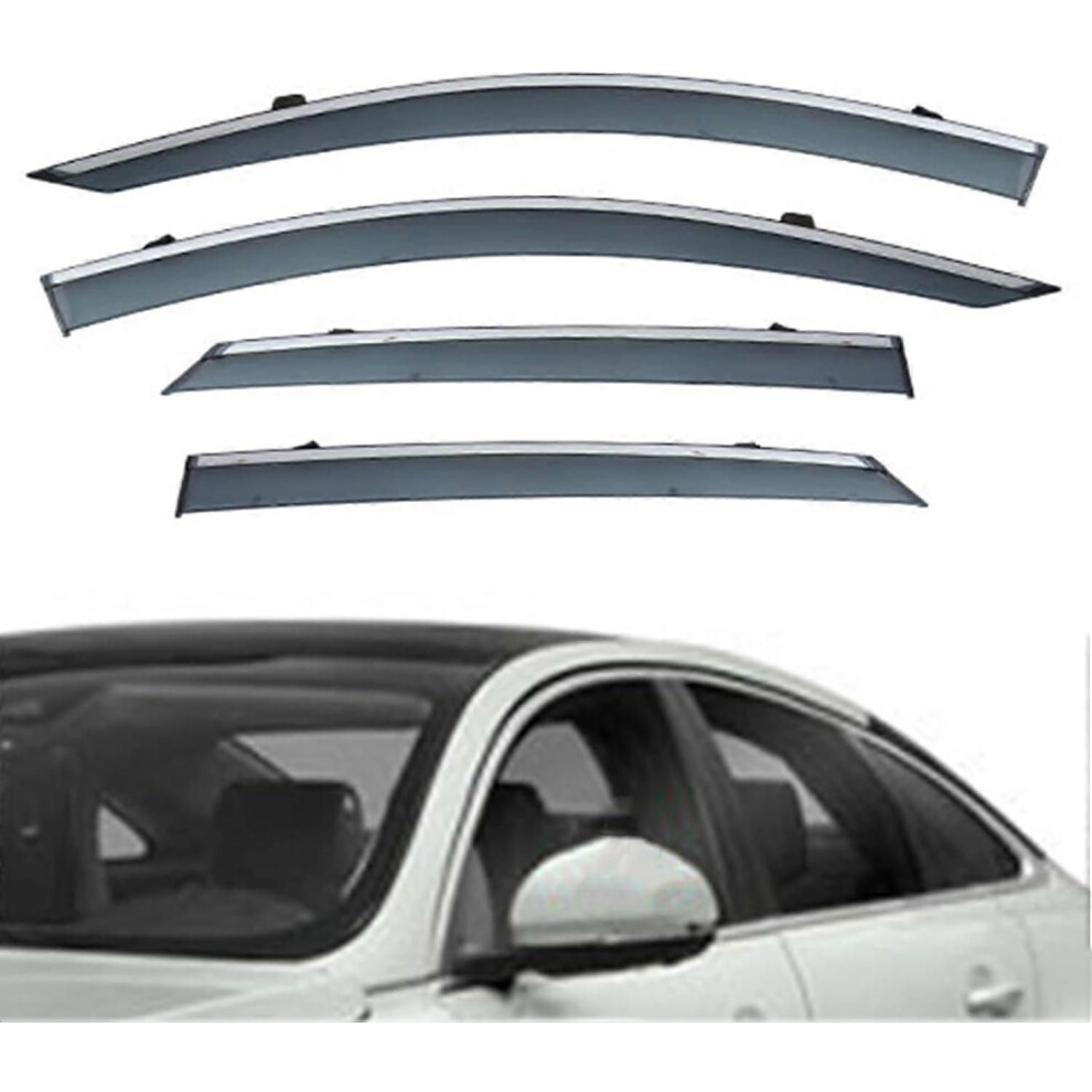 Exquisite Car Window Wind Deflectors For Jaguar Xjl X351 2011-2019, Smoke Tinted Sun Visor Protector Guard, Auto Glass Awni 3063934431262