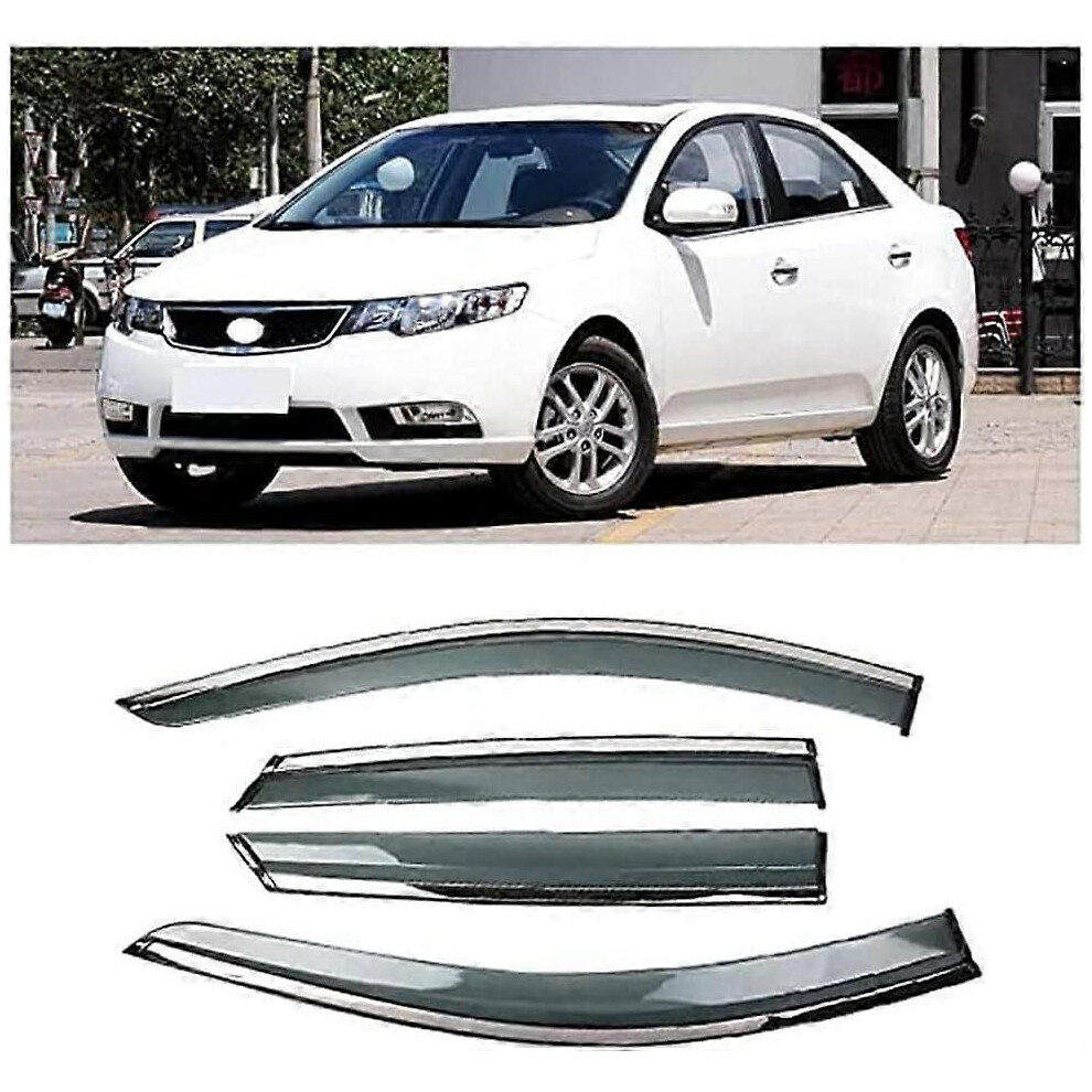 4Pcs Car Wind Deflectors For Kia Forte 2009-2012, Side Window Visor Sun Rain Guard Windproof Set 3313677993740