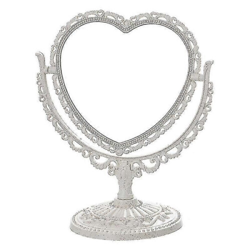 Heart Shaped Rotatable Double Sided Cosmetic Vanity Mirror