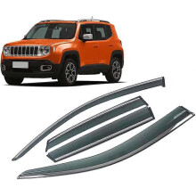 4-teiliges Set Windabweiser für Jeep Renegade (2014–2019), Seitenfenster-Visier, Sonnenschutz, Regenschutz, Windschutzabdeckung