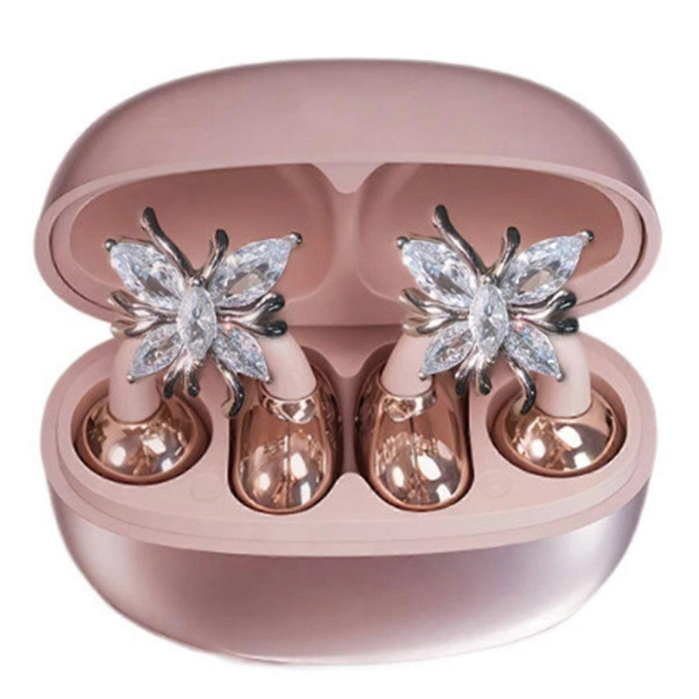 Clip-On Earbuds Bluetooth Open Ear Headphones,Clip Open Ear Bowknot Ear Wireless Detachable Crystal 6083684823251