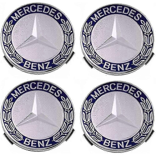 Σετ 4 καλύμματα τροχού συμβατά με Mercedes Benz 75mm - Μπλε