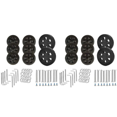 Substituição de Rodas de Mala de 16 Unidades, 2,36 Polegadas/60 mm de Espessura, 0,47 Polegadas/12 mm de Borracha Resistente, Rodízio Silencioso,