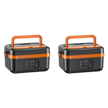 2X Cordless Electric Lunch Box,Rechargeable Self-Heating Food Warmer with 16000mAh Battery,for Work/Travel/Car/Office EU