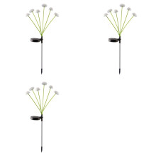 3X Zonne- Tuinverlichting 6-Koppige LED-Paddenstoellamp, Sfeerverlichting in de Vorm van een Kwal voor Tuin, Terras, Paddecoratie, Gazonlamp B