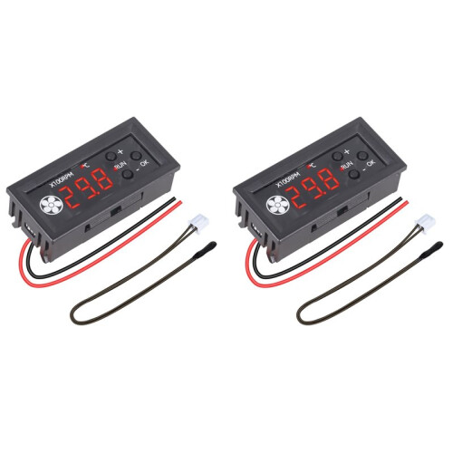2X Fan Temperature Controller, 12V PWM 4-Wire Fan Speed Controller Module with Temperature Probe for 3A Fan PC