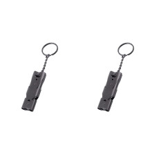 2X Double-Tube High-Decibel Whistle Outdoor Rescue Whistle Stainless Steel High-Frequency Earthquake Rescue Whistle