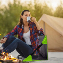 2X Camping Chair with Backrest Picnic Portable Festival Outdoor Padded with Adjustable Straps for Camping Park