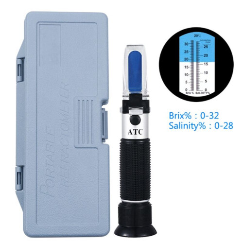 Brix Refractometer with ATC Dual Scale - Specific Gravity & Brix Hydrometer in Wine Making and Beer Brewing Homebrew Kit 1