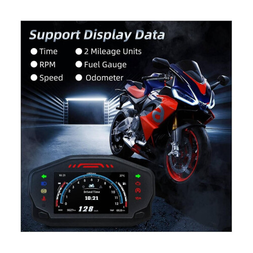 Μοτοσικλέτας με LED ταχύμετρο LCD ψηφιακό οδόμετρο μετρητή καυσίμου για 1/2/4 κύλινδρο