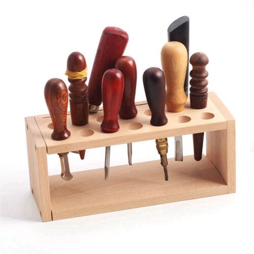 Tool Rack DIY Leather Tool Rack Leather Art Printing Wax  Storage Box Solid Wood Tool Storage Box-B 2