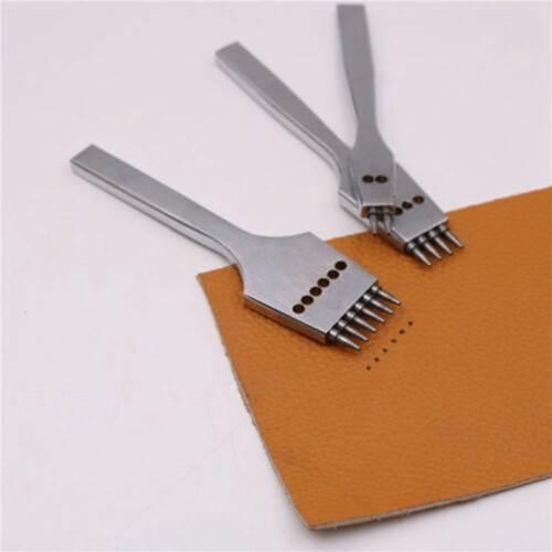 9Pcs 4mm Leather  Round Hole Leather Puncher Detachable Seam Punching Chisel Tool/Set 1