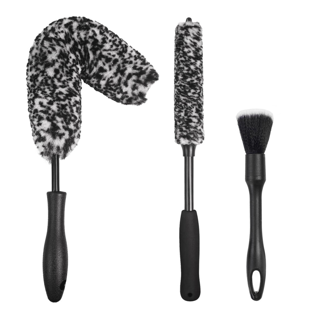Nikcosmk 3Pcs Wheel Brush Kit For Cleaning Wheel And Tire, Wheel And Rim Brush, Car Detailing Brushes 5051226515033