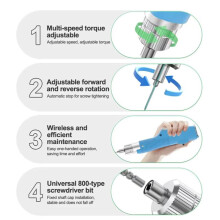 Multi-Speed Adjustable Torque Electric Screwdriver Set with T01 Rotating Storage Holder for Mobile Phone Repair Tools