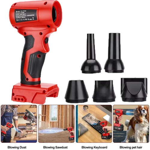 210W High Speed Jet Blower for  18V Lithium-Ion Battery  Electric Air Duster Multi-Function Cleaning Tool 1