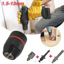 13mm Chuck Set Hand-Tight Self-Locking Chuck Impact Electric Hammer Wrench Conversion Round Hexagon Handle