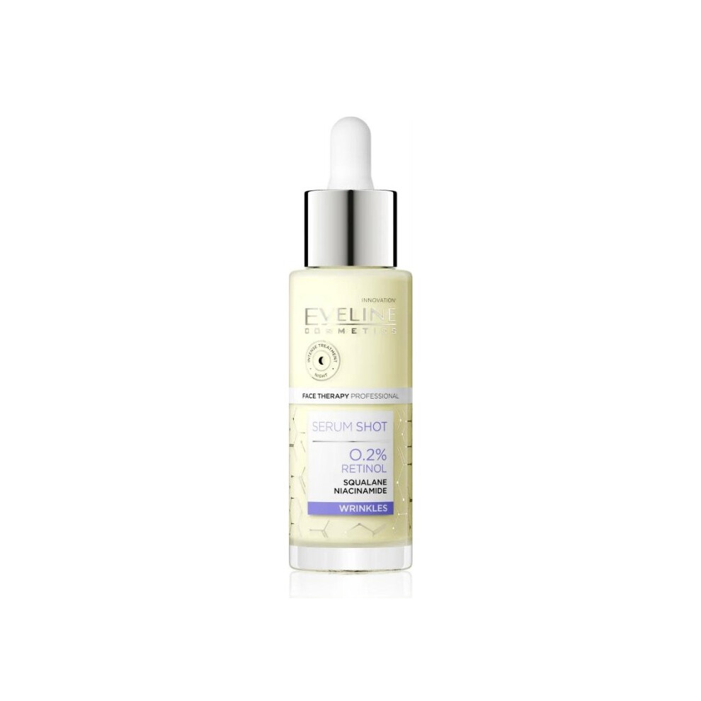 Eveline Serum Shot Retinol 0.2% Wrinkles 30ml  Anti-Aging Retinol Serum for Wrinkle Reduction, Smoother & Firmer Skin