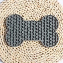 Bone Shape Silicone Slow-Feeding Pad, Indoor Gray