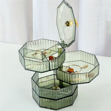 Jewelry Box,Acrylic Jewelry Organizer with Handle, Clear Jewelry Boxes for Women Girls, Make Organizer Green