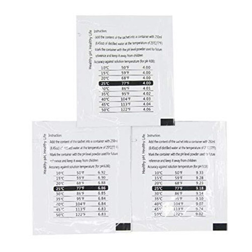 45 Pack PH Meter Buffer Solution Powder 6.86/4.00/9.18, PH Calibration Solution Packets for Precise PH Meter 2