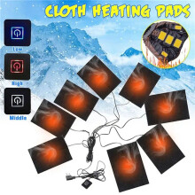 2X Electric Heating Pad USB Eight in One Heat Pad Clothes Jacket Pads Heater Sheet Electric Cloths Set