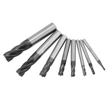 5Pcs/Lot 6X32mm Two Flutes Straight Router Bits & 8Pcs 2-12mm Carbide End Mill 4 Flutes End Mill Set Milling Cutter