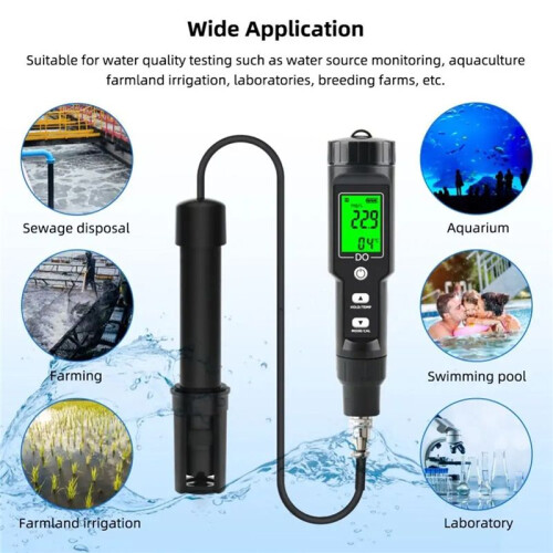 0-40mg/L Dissolved Oxygen Meter Digital Professional Oxygen Concentration Tester Plastic Sensitive Probe Water Quality 2